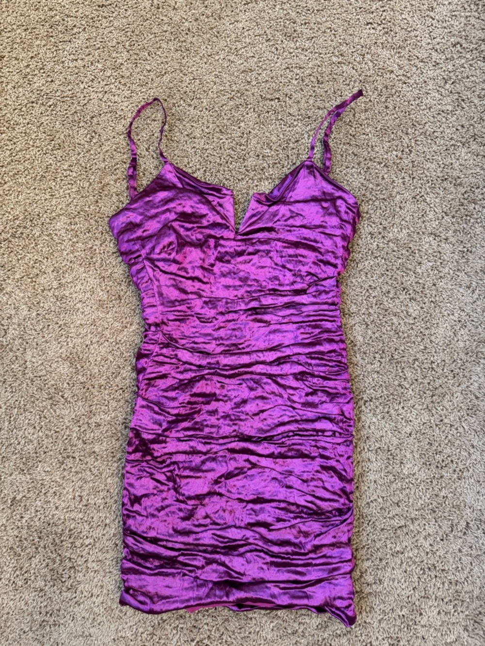 Nicole Miller Purple Ruched Dress
